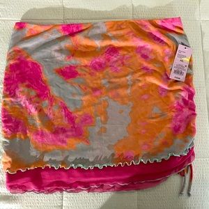Women’s pink, Orange, and Gray Swim Skirt Elastic New Size XXL